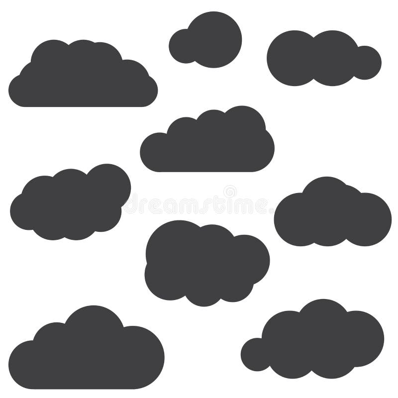 Ein Satz Ikonen der dunklen Wolke in einem modischen flachen Thema lokalisiert von lizenzfreie abbildung Ein Satz Ikonen der dunklen Wolke in einem modischen flachen Thema lokalisiert von lizenzfreie abbildung