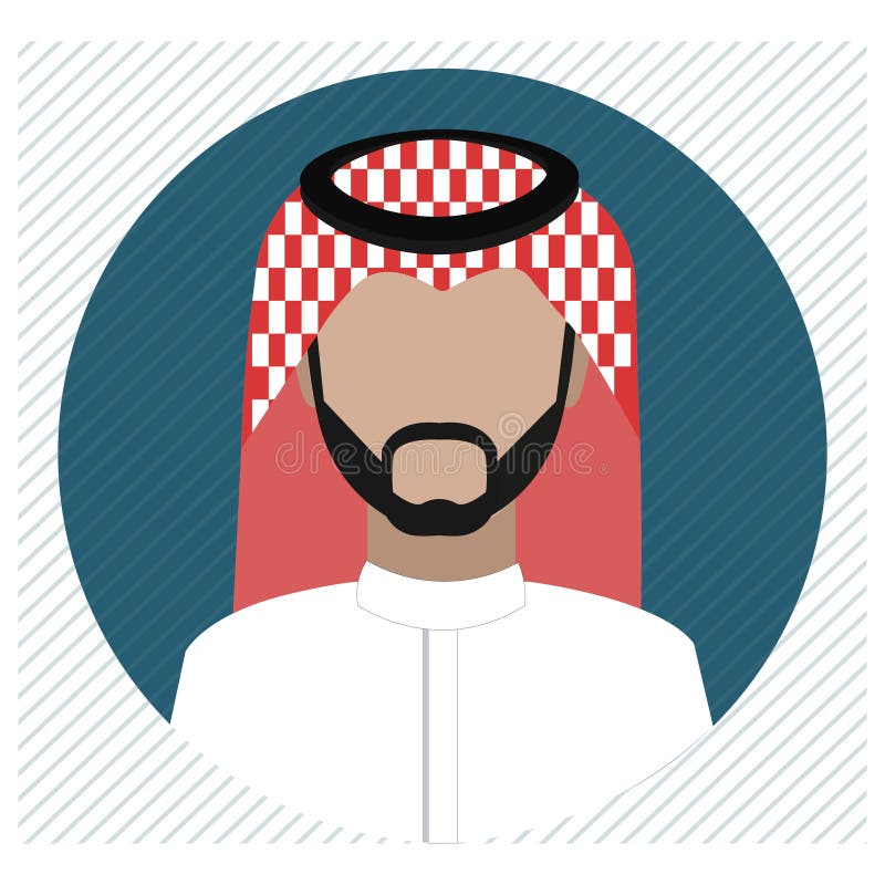 Ein saudische Mannikone shemagh tragen und ein thobe art&illustration