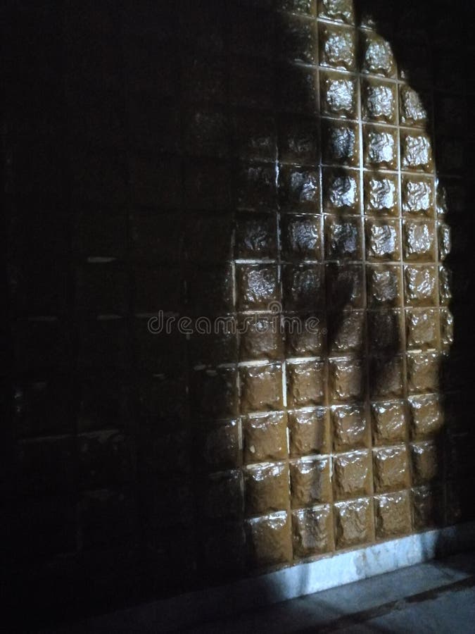 Ein Schatten eines Baums und eine gewölbte Tür auf der Wand in Straßenlaterne stockfotos Ein Schatten eines Baums und eine gewölbte Tür auf der Wand in Straßenlaterne stockfotos