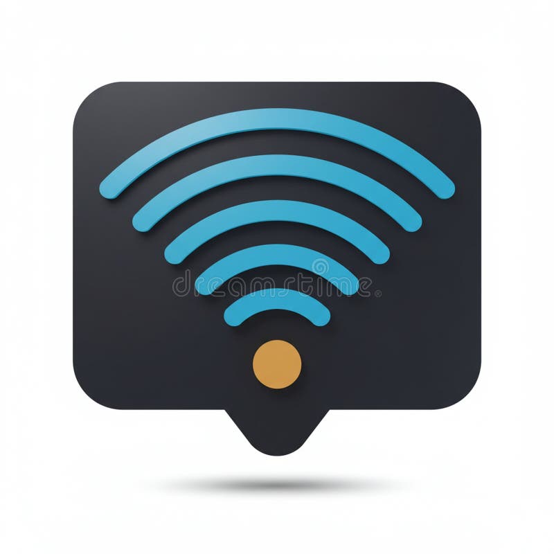 Ein schwarzes Sprachsymbol mit bleshaped mit einem stylisierten WiFi-Symbol. Das Symbol vektor abbildung
