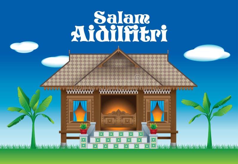 Ein schönes traditionelles hölzernes malaysisches Artdorfhaus stock abbildung Ein schönes traditionelles hölzernes malaysisches Artdorfhaus stock abbildung
