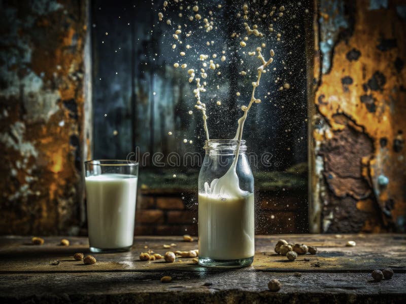 Ein tropfender städtischer Niedergang, der durch Milchfallfotografie die Gritty Essence einer verlassenen industriellen Szene einf stock abbildung