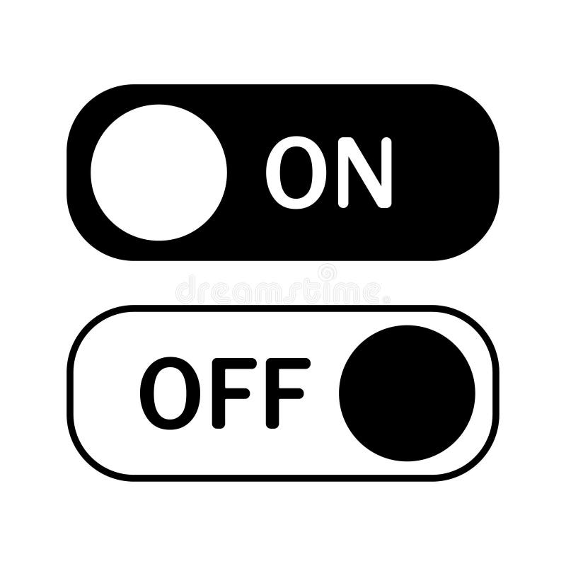 Umschalten Schalter Symbol. Symbol verbunden zu auf oder aus
