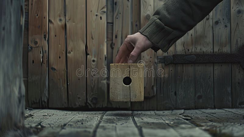 a businessman&#x27;s hand placing a wooden block on a step leading to a building structure, adorned with a target icon, symbolizing strategic advancement and progress within a business plan framework AI generated. a businessman&#x27;s hand placing a wooden block on a step leading to a building structure, adorned with a target icon, symbolizing strategic advancement and progress within a business plan framework AI generated
