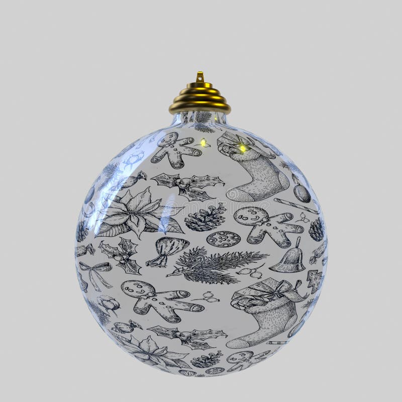 Ein Weihnachtsball auf weißem Hintergrund lizenzfreie abbildung Ein Weihnachtsball auf weißem Hintergrund lizenzfreie abbildung