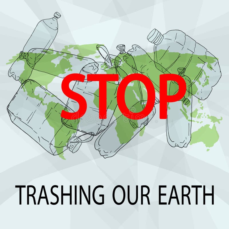 Einde die onze Aarde trashing stock illustratie Einde die onze Aarde trashing stock illustratie