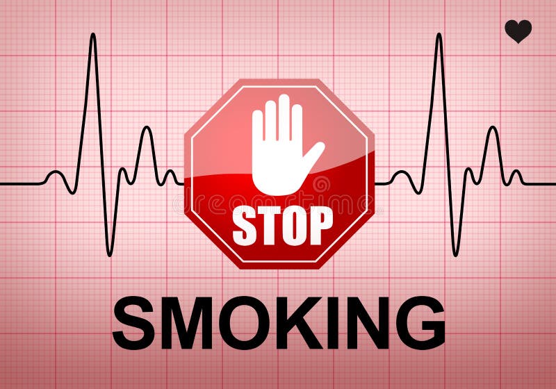 EINDE die op ECG-opnamedocument ROKEN vector illustratie EINDE die op ECG-opnamedocument ROKEN vector illustratie