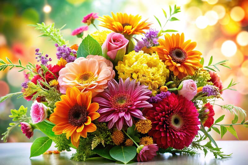 Eine atemberaubende Blumenecke Ein lebendiges botanisches Stillleben, perfekt für die Innendekoration von Prinzen oder Digital Art vektor abbildung