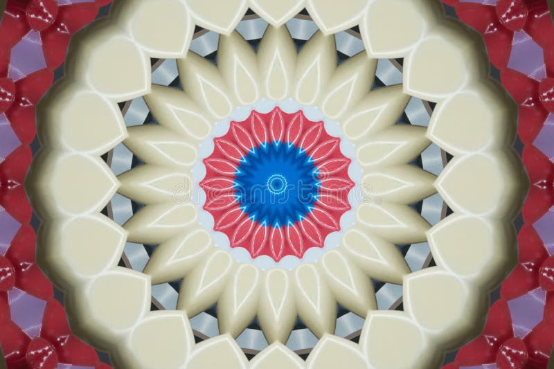Eine computererzeugte Illustration von gewundene Muster von roten und beige blumigen Blumenblättern lizenzfreie abbildung
