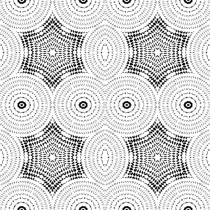 Eine computergenerierte Abbildung einer nahtlosen Mandala mit scharfen Punkten. lizenzfreies stockbild