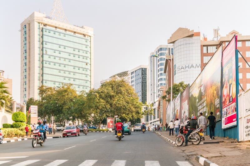 Kigali - June 14: Kigali is regarded as one of the cleanest cities in Africa with beautiful landscaping, spotless and orderly streets. June 14, 2016 Kigali, Rwanda. Kigali - June 14: Kigali is regarded as one of the cleanest cities in Africa with beautiful landscaping, spotless and orderly streets. June 14, 2016 Kigali, Rwanda