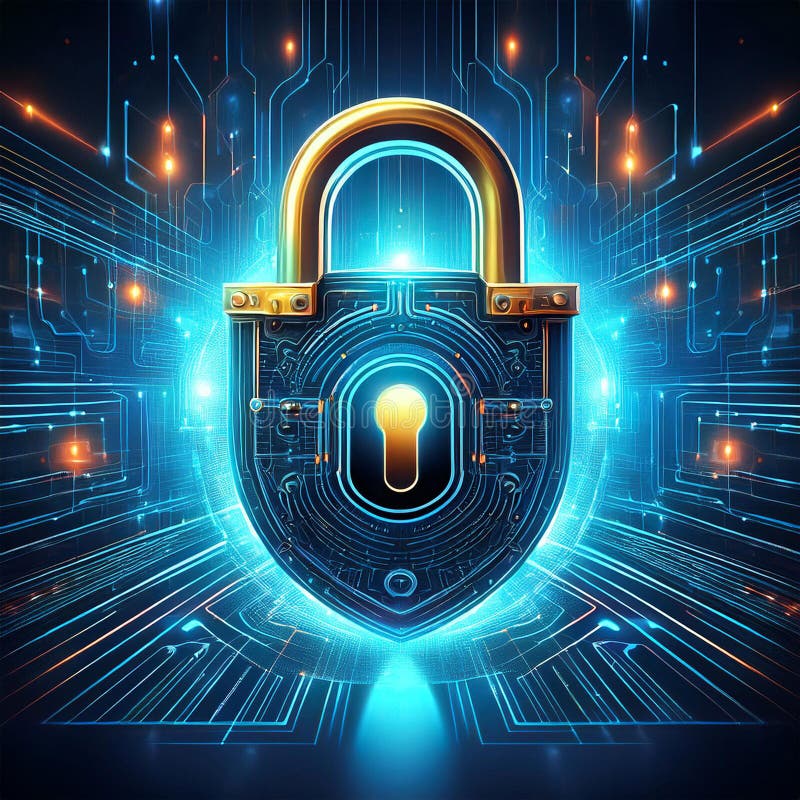 Eine digitale Padlock-Illustration generativ ai lizenzfreie abbildung
