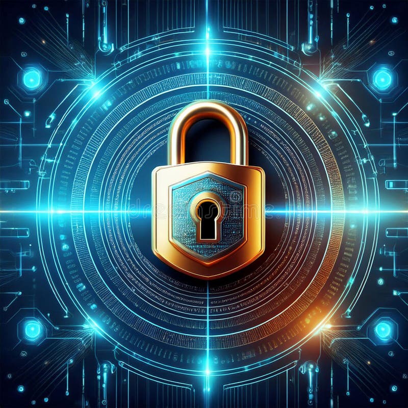 Eine digitale Padlock-Illustration generativ ai stock abbildung