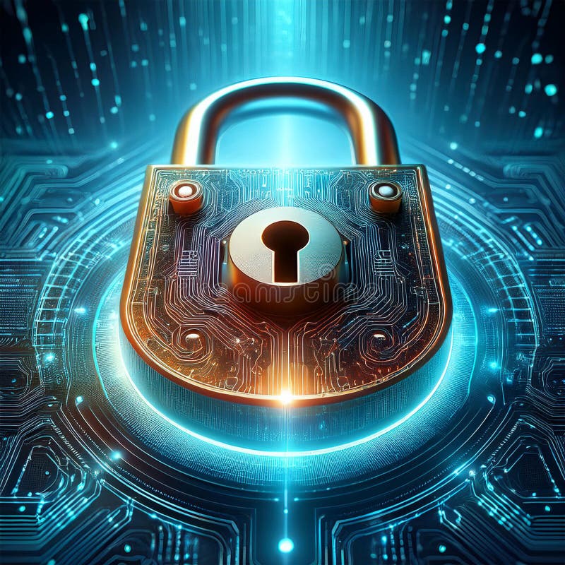 Eine digitale Padlock-Illustration generativ ai lizenzfreie abbildung