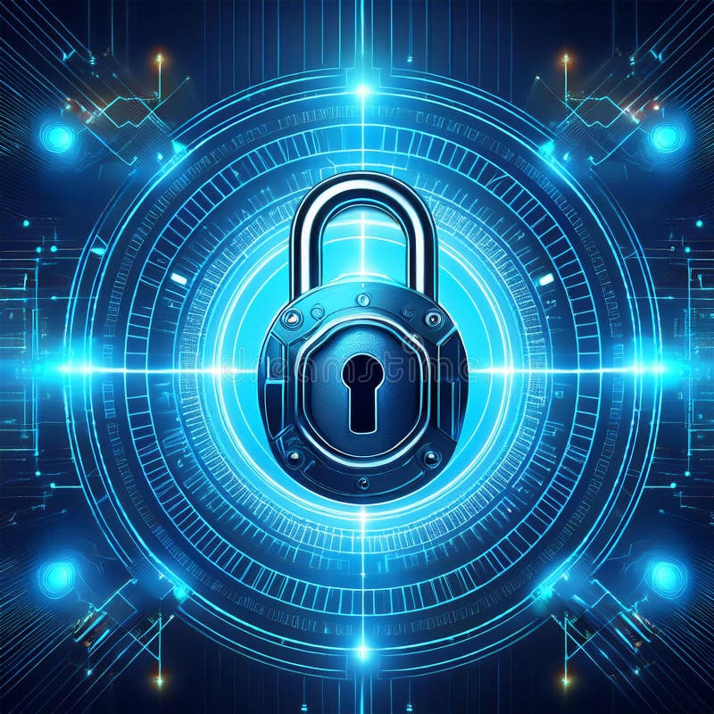Eine digitale Padlock-Illustration generativ ai stock abbildung