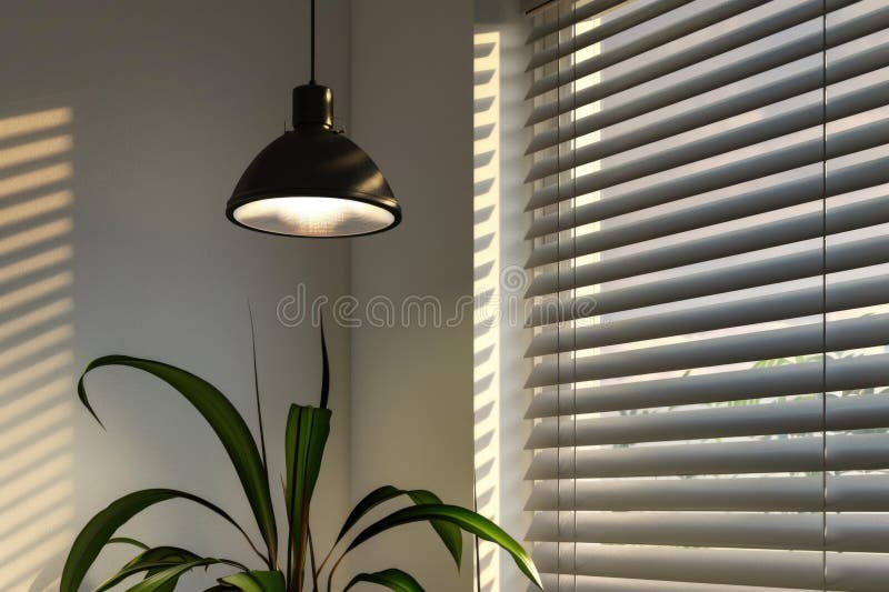 Eine einzige Topfpflanze, die vor einem Fenster platziert wird, das für Dekoration oder Beobachtung geeignet ist stockbilder