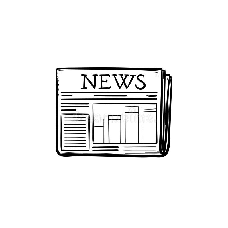 Eine Entwurfs-Gekritzelikone der Zeitung Hand gezeichnete stock abbildung Eine Entwurfs-Gekritzelikone der Zeitung Hand gezeichnete stock abbildung