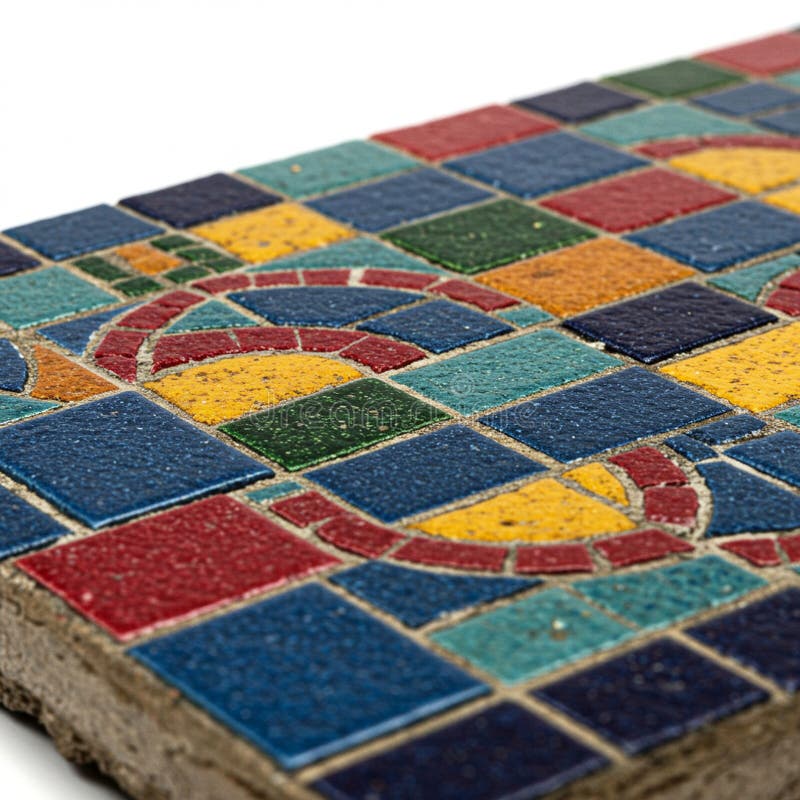 Eine farbenfrohe Mosaikfliese mit geometrischem Muster aus quadratischem und vektor abbildung