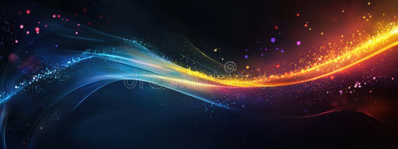 Eine farbenfrohe wirbelnde Linie aus hellem, dunkelblau und violett. die Linie ist voller heller Farben und hat viel Bewegung. ai generiert