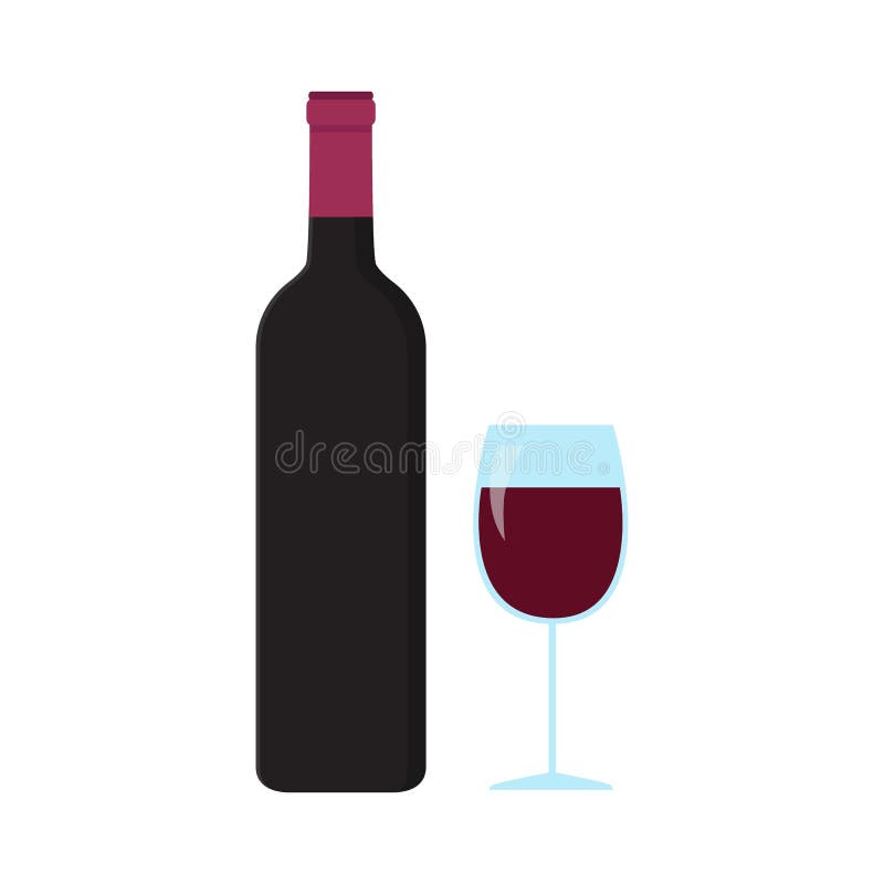 Eine Flasche und ein Glas Wein lizenzfreie abbildung Eine Flasche und ein Glas Wein lizenzfreie abbildung
