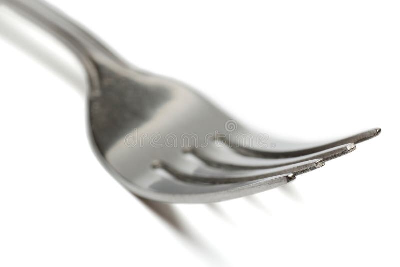 Eine Gabelnahaufnahme lokalisiert auf Weiß lizenzfreies stockbild Eine Gabelnahaufnahme lokalisiert auf Weiß lizenzfreies stockbild
