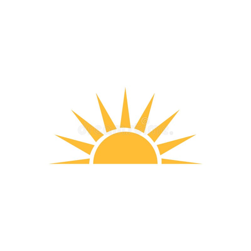 Eine halbe Sonne wird nach unten Grafikdesignlogowebsitesocial Medien Ikonenvektor-Sonnenuntergangkonzept für mobile App ui ein