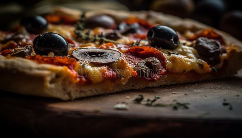 Eine hausgemachte hausgemachte Pizza, frisch und Gourmet aus Ai vektor abbildung