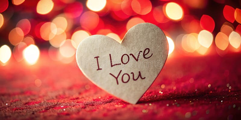 Eine herzliche Liebe Notiz Rotes Papier Herzform für Valentinstag Jahrestag oder Vorschlag Handmade Romantische Geschenk geschloss stock abbildung