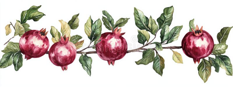 Eine Illustration eines Granatapfels mit transparentem Hintergrund. stock abbildung