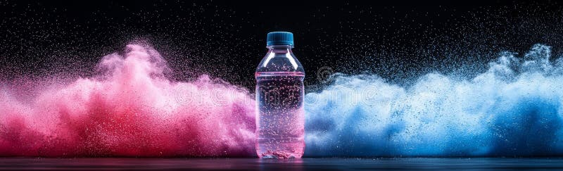 Eine lebhafte Explosion farbiger Pulverkrümpfe, isoliert auf einem transparenten Hintergrund. Ein Spritzenstaub mit Partikeln lizenzfreie abbildung