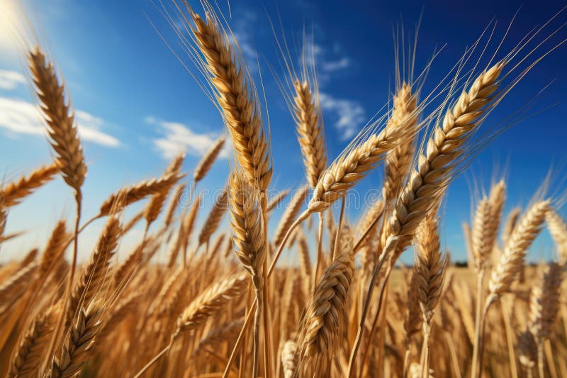 Eine Makroaufnahme von Getreidekörnern, die zur Ernte bereit sind lizenzfreies stockfoto