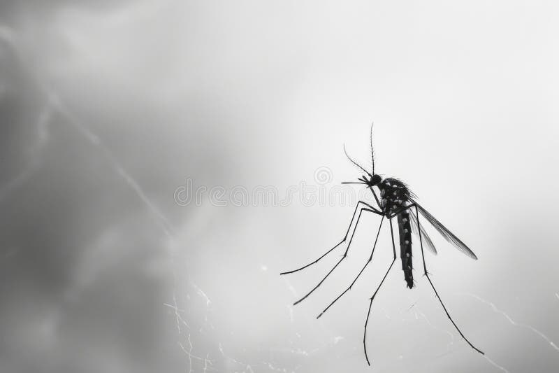 Eine Moskito, die in einem Spinnennetz gefangen wird, das für Natur- oder Insektendesign geeignet ist vektor abbildung