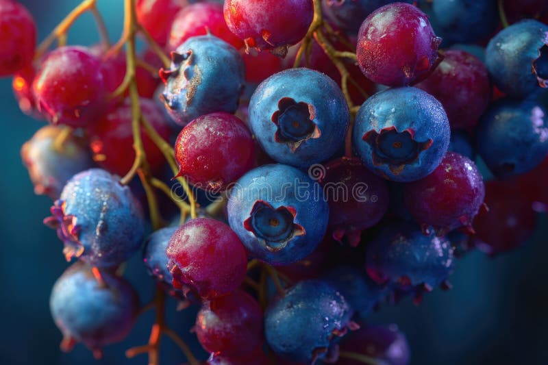 Eine Nahansicht eines Haufen frischer Blaubeeren lizenzfreies stockbild