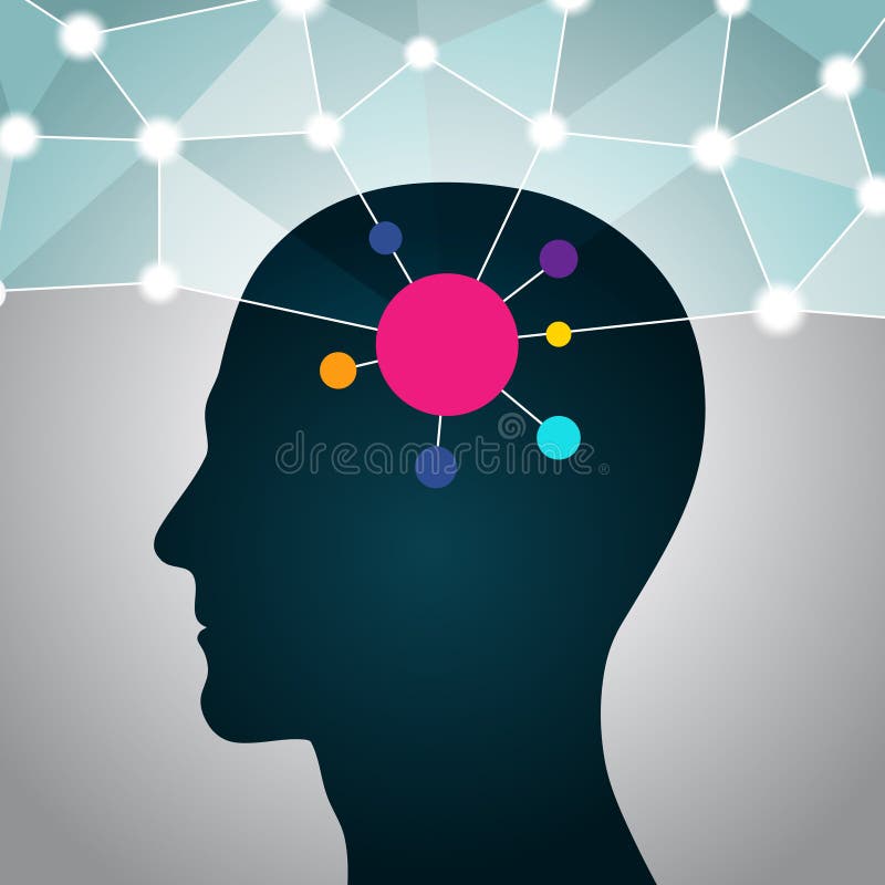 Person In Einem Sozialen Netz Kommunikation Kontakte Geschaft Globales Netzwerk Im Kopf Flaches Design Ikonen Vektor Abbildung Illustration Von Kopf Informationen 118277242
