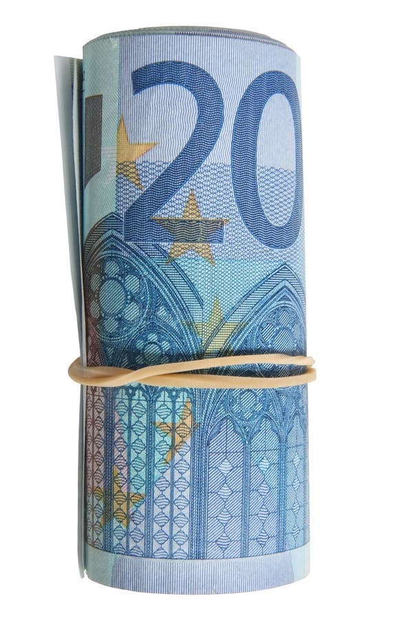 Eine Rolle von 20 Euroanmerkungen. lizenzfreie stockfotografie Eine Rolle von 20 Euroanmerkungen. lizenzfreie stockfotografie