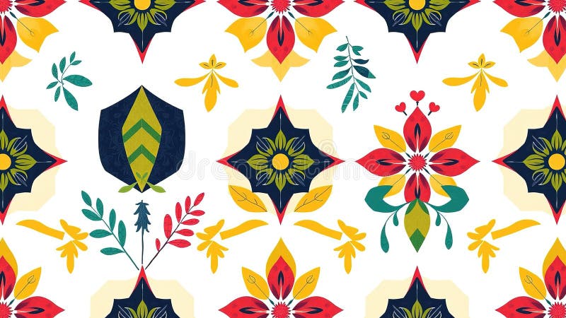 Eine Sinfonie von Formen, die geometrische Muster verkörpern, schlüpfen durch pulsierende botanische Formen in zeitgenössischem Ab stock abbildung