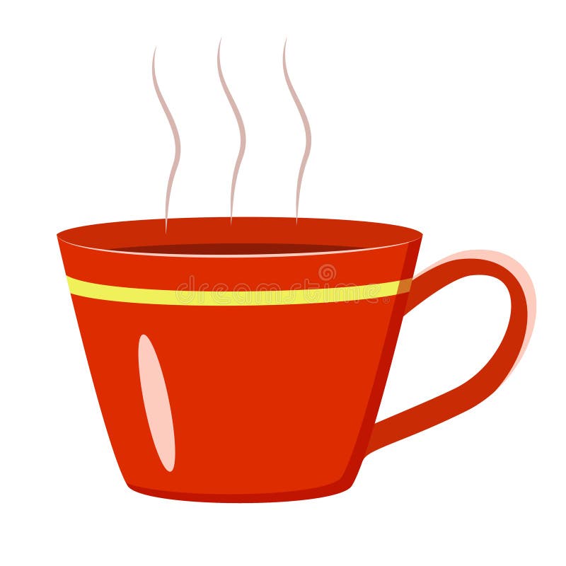 Eine Tasse Kaffee Clipart vektor abbildung. Illustration von symbol -  197313948