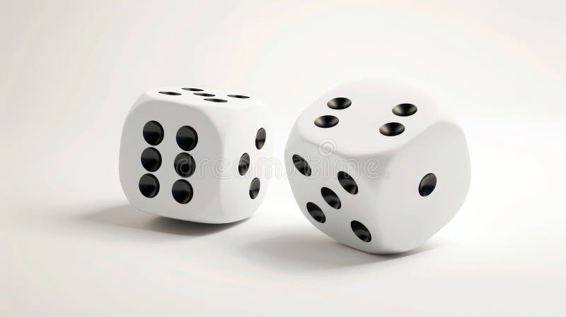 A white 3D isolated realistic dice for a casino game modern icon. The lucky cube roll for backgammon is made by random rolling squares.. AI generated. A white 3D isolated realistic dice for a casino game modern icon. The lucky cube roll for backgammon is made by random rolling squares.. AI generated
