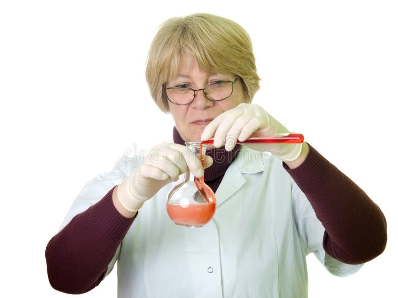Eine ältere Frau, Forscher lizenzfreie stockbilder Eine ältere Frau, Forscher lizenzfreie stockbilder