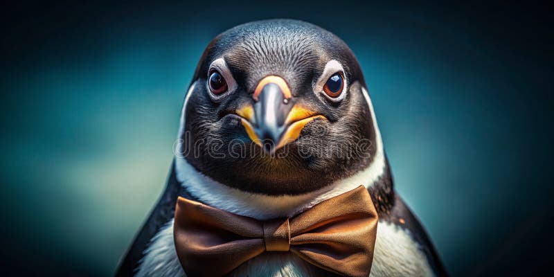 Einen Dapper Pinguin in einem Anzug und binden ein professionelles und spielerisches Foto eines Vogels gekleidet vektor abbildung