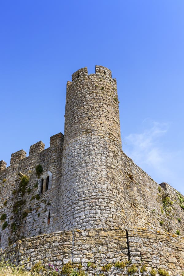 Einer der Türme des Schlosses von Obidos, Portugal stockfotos Einer der Türme des Schlosses von Obidos, Portugal stockfotos