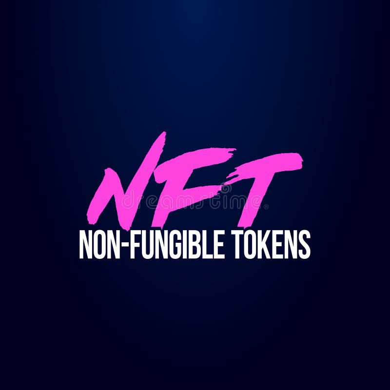 Einfache flache Kunst Vektor Illustration von Überschrift Schild Text nft nicht fungible Token vektor abbildung