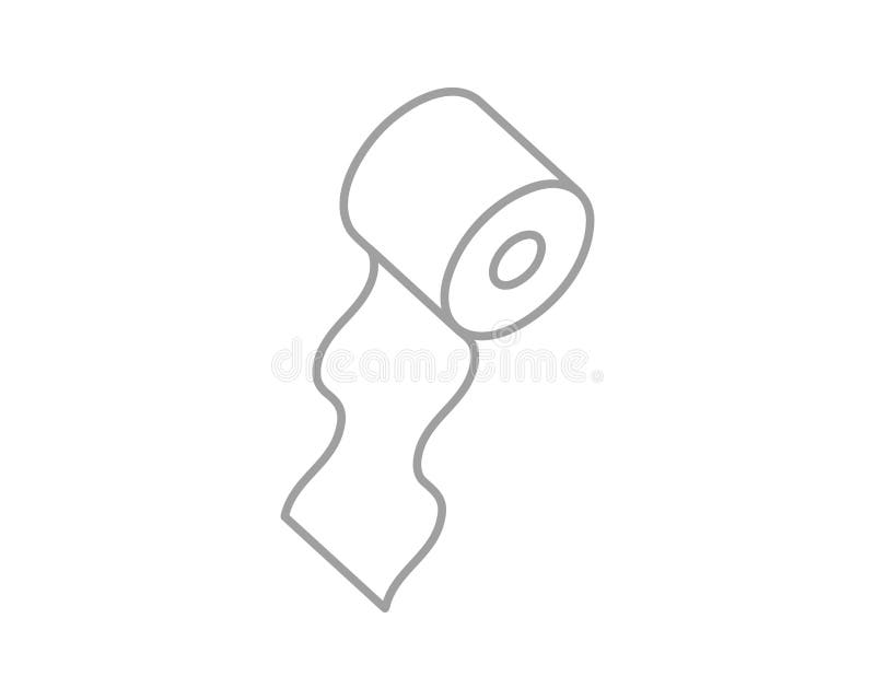 Einfache grau-Linien Kunstdarstellung einer Rolle Papier entfesselnd. Perfekt für minimalistische Designs Websites Apps oder Präse lizenzfreie abbildung