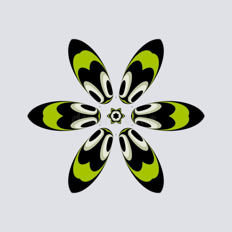 Einfache grüne Blume mit Augen lizenzfreie abbildung Einfache grüne Blume mit Augen lizenzfreie abbildung