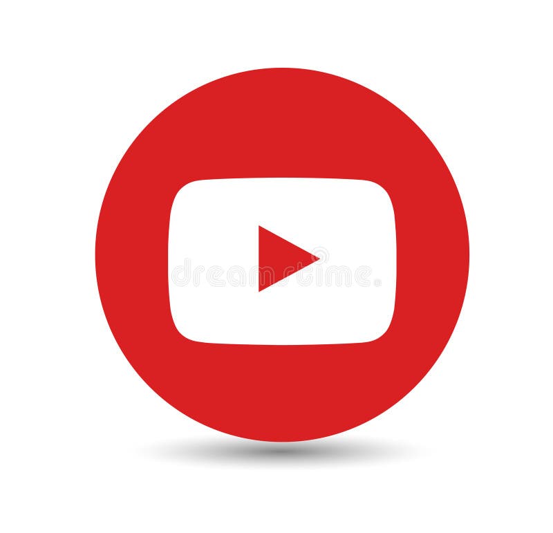 Einfache lokalisierte rote YouTube-Logoikone vektor abbildung Einfache lokalisierte rote YouTube-Logoikone vektor abbildung