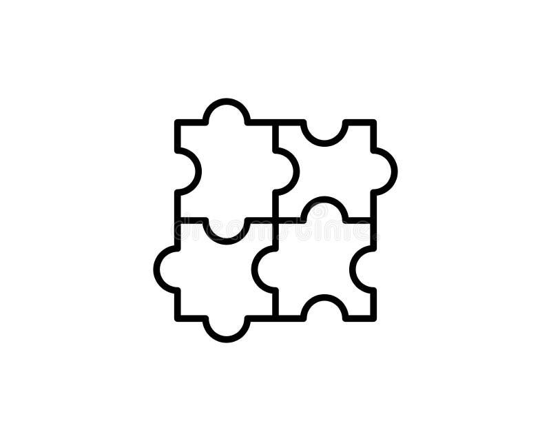 Einfache Puzzlespiellinie Symbol. Anschlagpiktogramm. Vektorillustration isoliert auf einem weißen Hintergrund. Qualitätssymbol Pr vektor abbildung