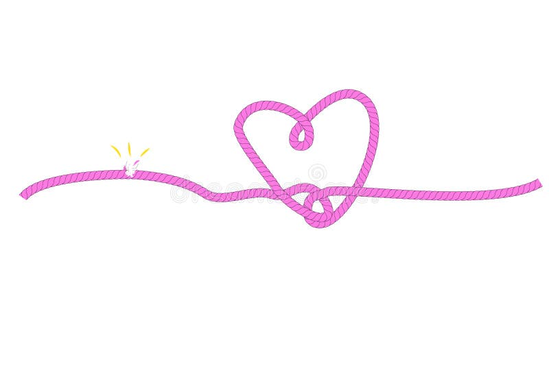 Einfache Vektor-Illustration für schwierige normale Liebesbeziehung, heftiges rosa Seil vektor abbildung Einfache Vektor-Illustration für schwierige normale Liebesbeziehung, heftiges rosa Seil vektor abbildung