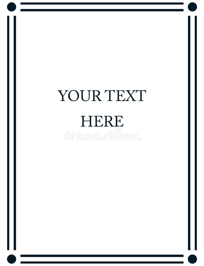 Einfache Vektorlinie Grenzrahmen lokalisierte Illustration stock abbildung Einfache Vektorlinie Grenzrahmen lokalisierte Illustration stock abbildung