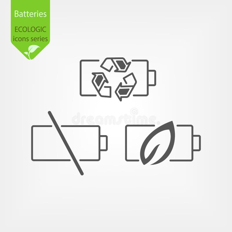 Einfacher Satz Batterie-der in Verbindung stehenden Vektor-Linie Ikonen lizenzfreie abbildung Einfacher Satz Batterie-der in Verbindung stehenden Vektor-Linie Ikonen lizenzfreie abbildung