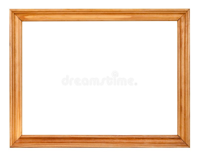 Vintage simple narrow wooden picture frame with cut out blank space isolated on white background. Vintage simple narrow wooden picture frame with cut out blank space isolated on white background